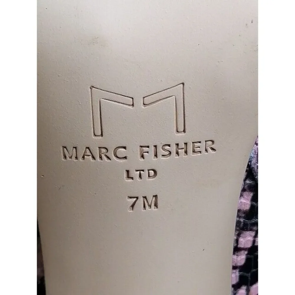 Marc Fisher Boots Womens Mlulan Pink 7 Ankle Shoe Snakeprint‎ Leather Zip NEW